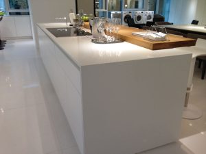 Technistone Crystal Absolute White Quartz Worktops - Bluestone